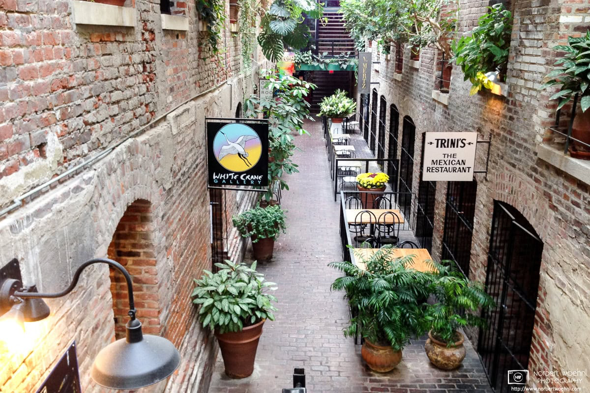 View along Old Market Passageway in Omaha, Nebraska. © 2014 Norbert Woehnl Photography.