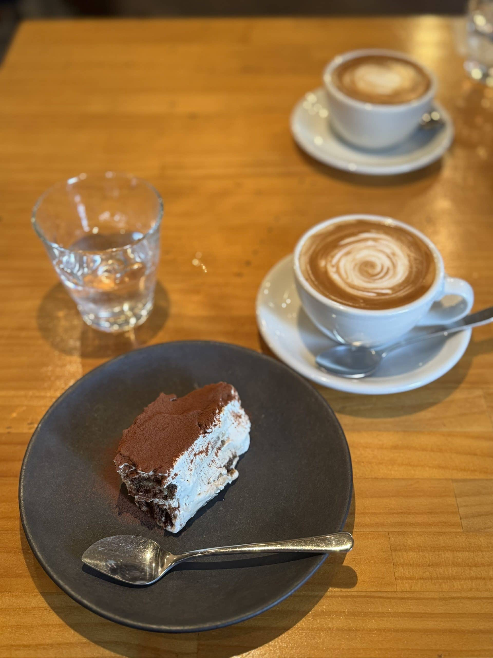 Dessert part of lunch with Caffe Latte and Tiramisu (the best I found in Tokyo yet). © 2025 Norbert Woehnl Photography.