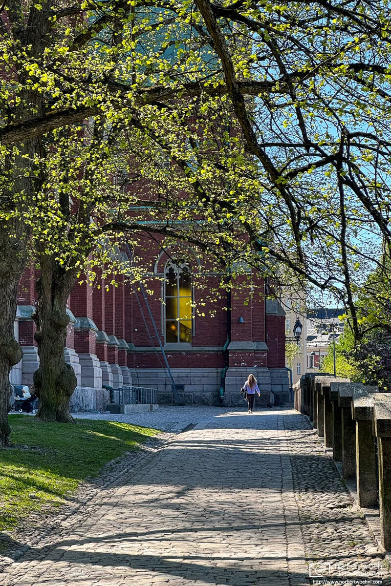 Scene in the pleasant park around Johanneksenkirkko, Helsinki, Finland. © 2024 Norbert Woehnl Photography.