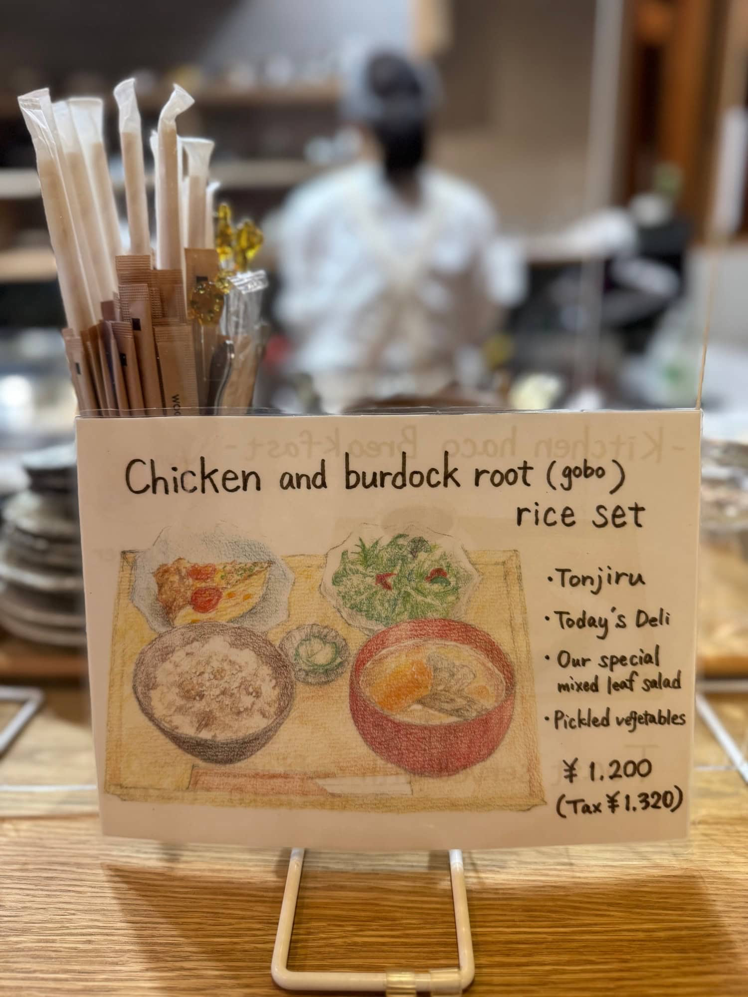 The simple lunch menu at kitchen haco in Nezu, Tokyo. © 2025 Norbert Woehnl Photography.