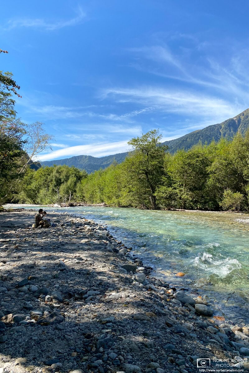 Scene along the Azusa River at Kamikochi in Nagano Prefecture, Japan. © 2022 Norbert Woehnl Photography.
