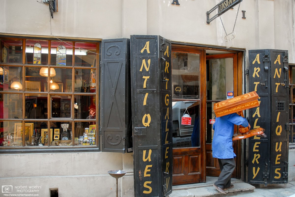 Business proceedings in the antiques district of Bucharest, Romania. © 2006 Norbert Woehnl Photography.