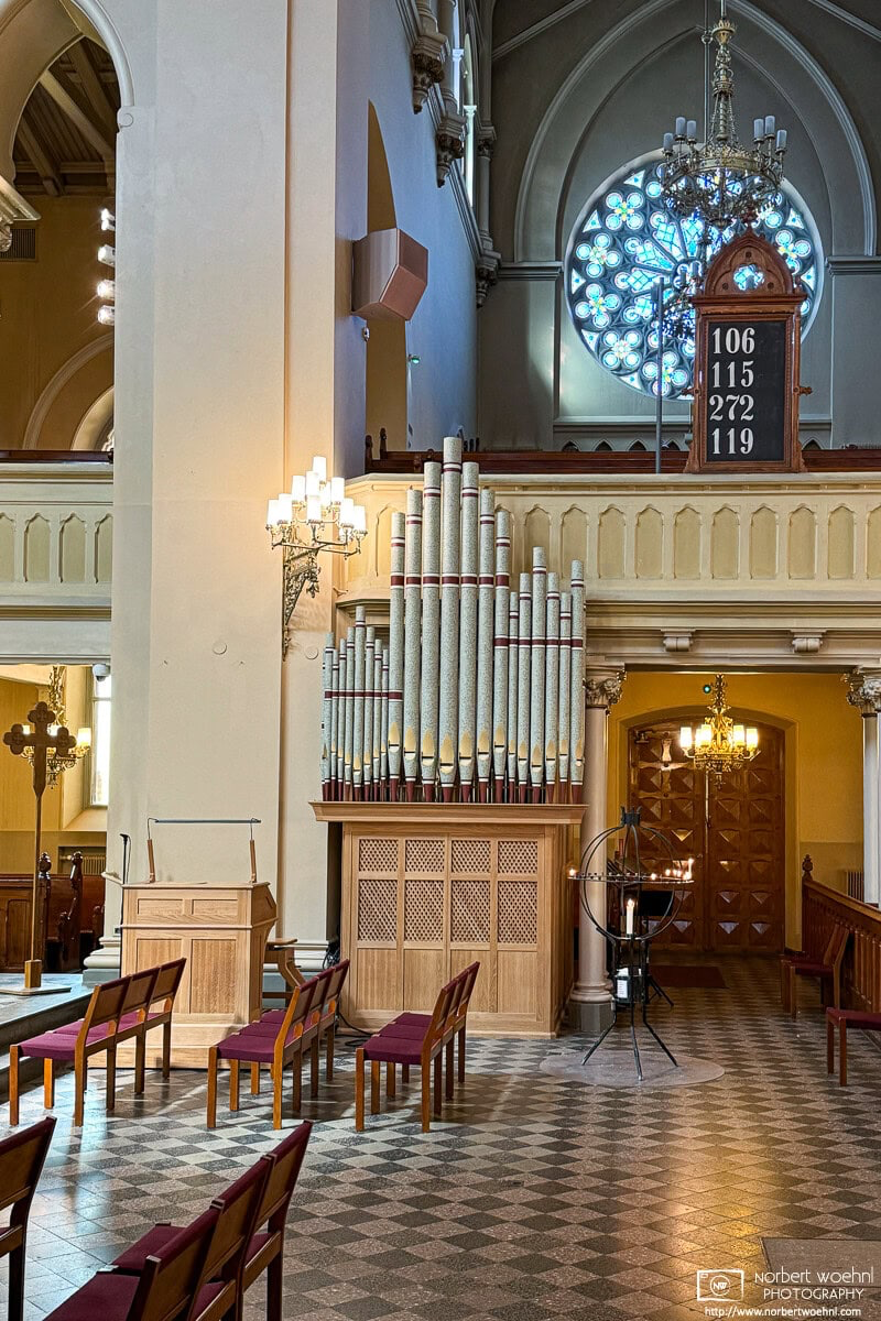 Interior Detail, Johanneksenkirkko, Helsinki, Finland. © 2024 Norbert Woehnl Photography.